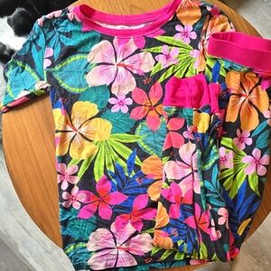 Little Sleepies Pink and Orange Pajama Top